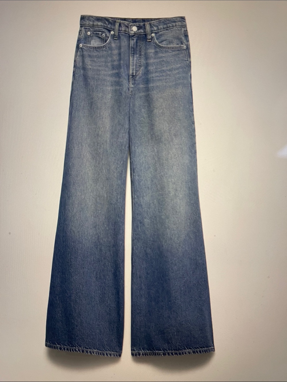 NWT Banana Republic High-Rise Wide-Leg Lightweight Palazzo Jeans - Picture 5 of 14